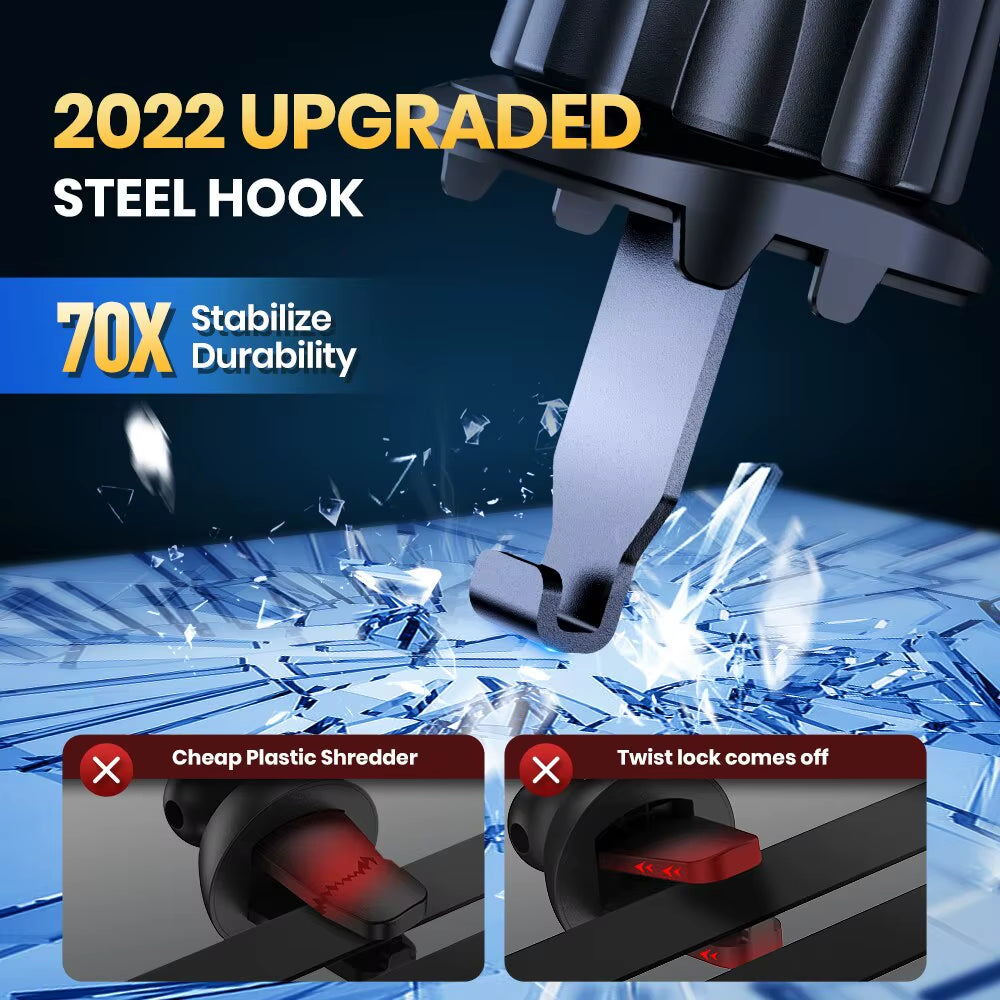 TOPK Car Phone Holder Mount 2023 Upgrade Auto Locking Phone Holder with Hook Clip for Car Air Vent for Iphone Samsung